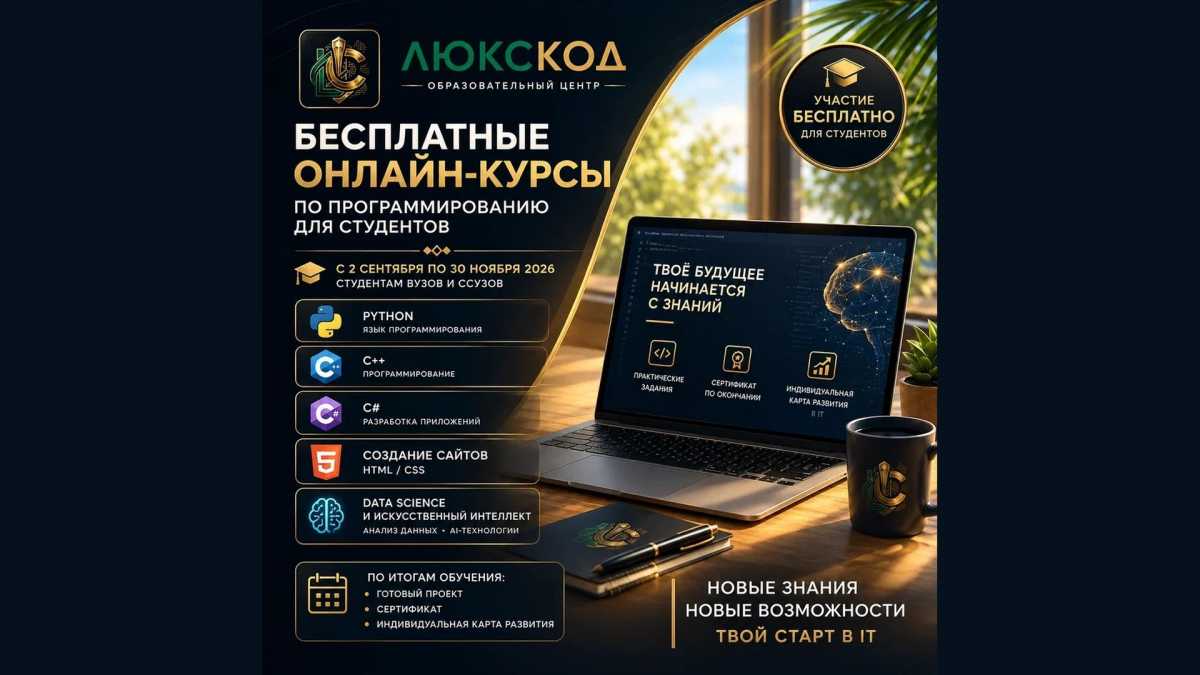 Бесплатные курсы программирования для студентов –осень 2026